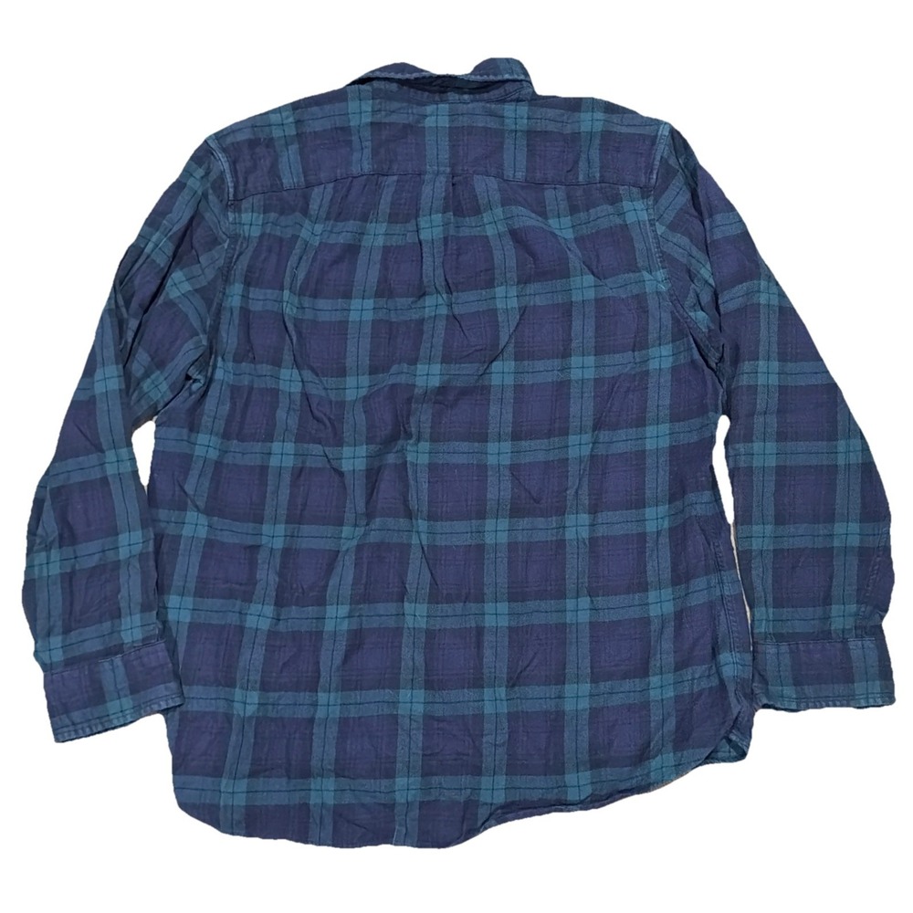 Vineyard Vines Flannel Shirt Mens Large Blue Green Plaid Classic Fit Tucker - Picture 2 of 5